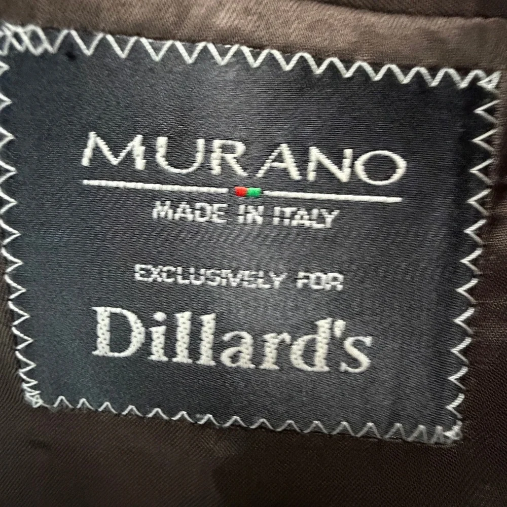 Murano Italy Brown Worsted Wool Blazer Sport Coat Mens 44 Dillard's B24 6428